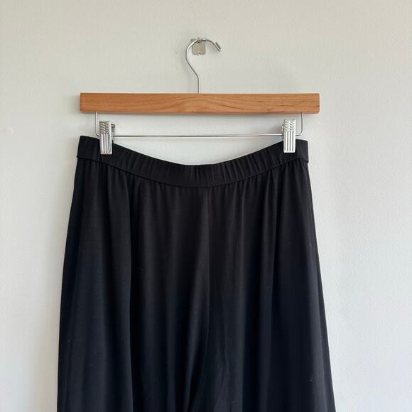 Eileen Fisher Stretch Jersey Pull On Wide Leg Cropped Pants Black S - Picture 7 of 7